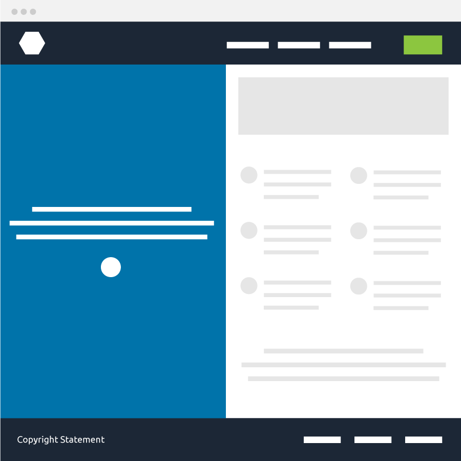 Two column layout wireframe