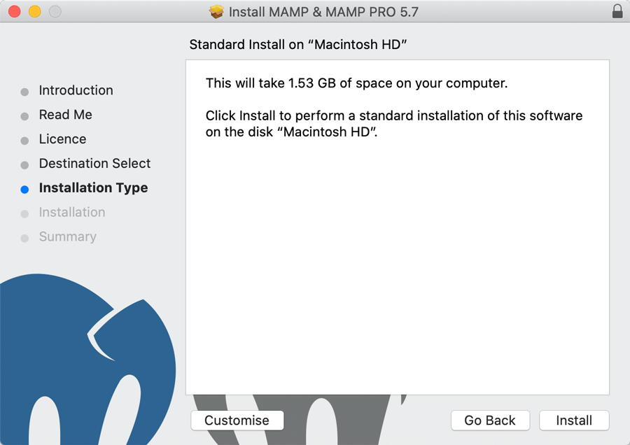 MAMP installation type