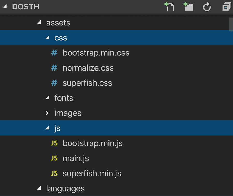 Assets directory with superfish