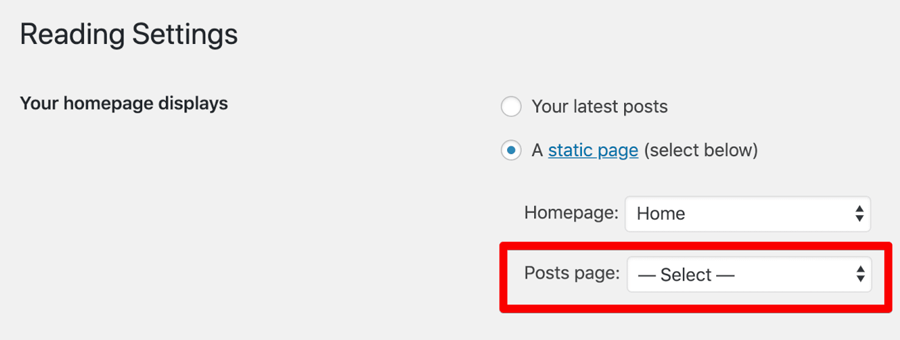 Read Settings Post page option