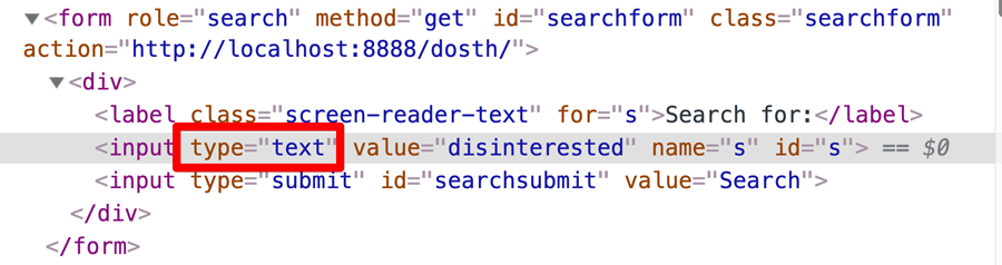 Search input field type
