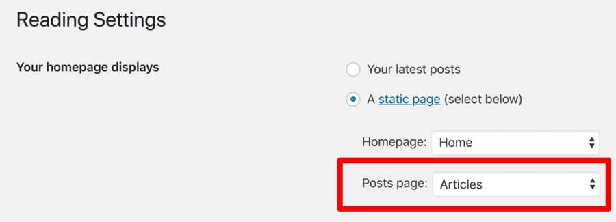 WordPress automatically adjusts the Settings