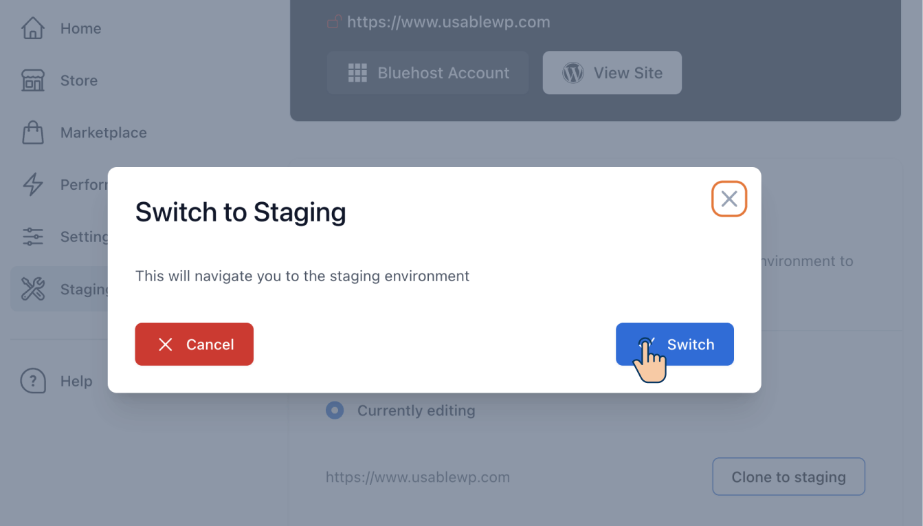 Confirming the switch to staging