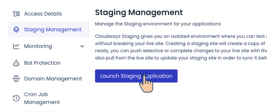 Creating a staging site on Cloudways